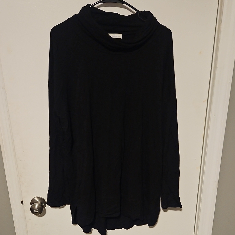 Chic Black Cowl Neck Top